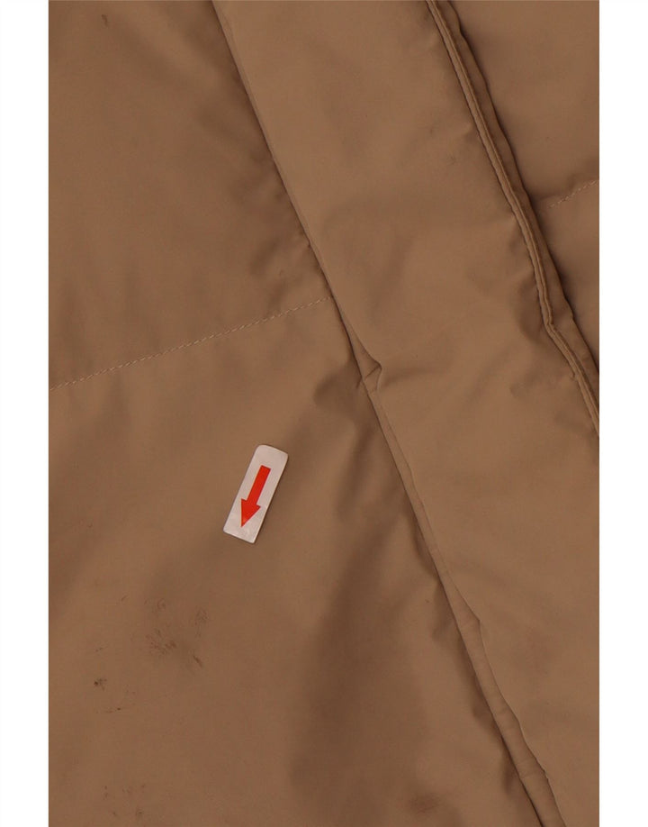 Massimo Dutti Damen-Kapuzen-Übergröße, wattierte Jacke, UK 6, XS, Beige, Polyester