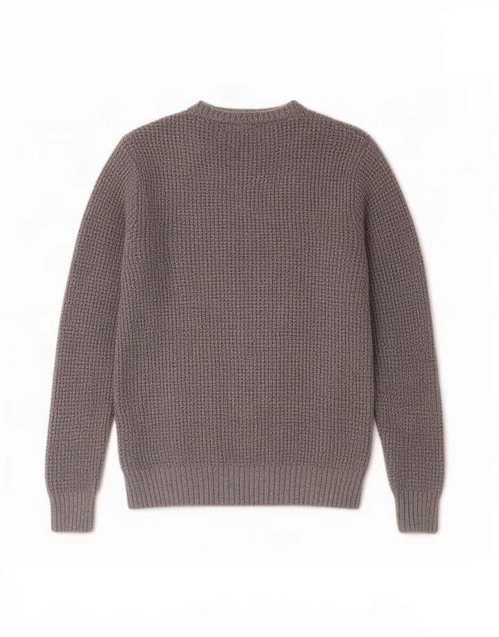 Marks & Spencer Herren-Pullover mit Rundhalsausschnitt, mittelgraue Baumwolle