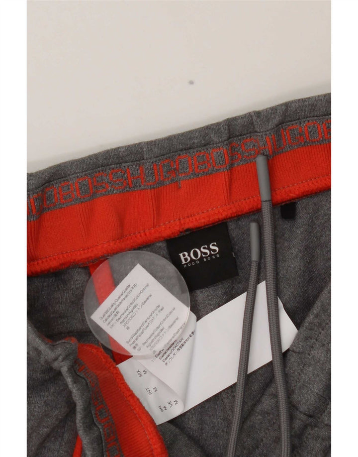 Hugo Boss Herren-Trainingshose mit Grafik, mittelgraue Baumwolle