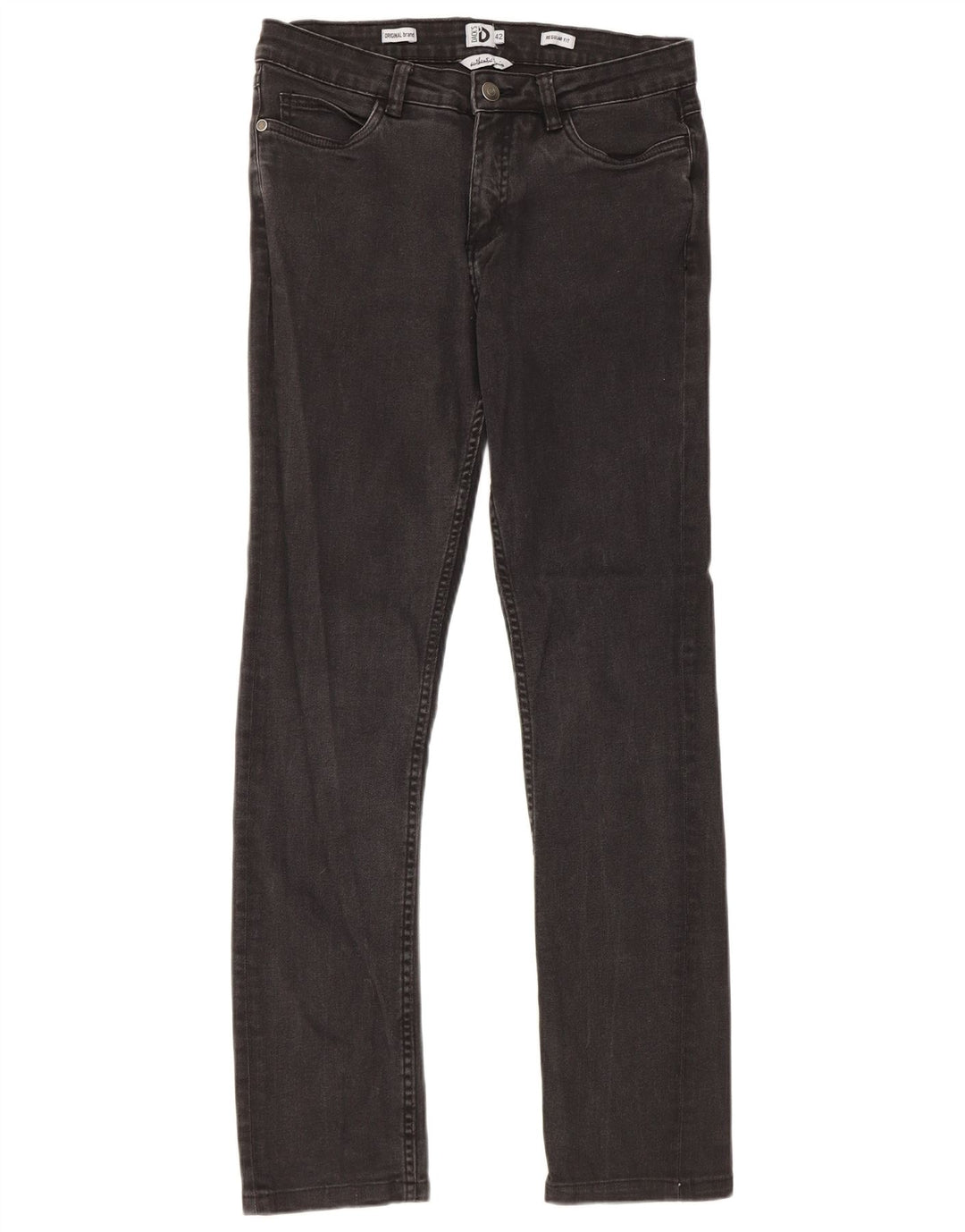 Dack's Damen-Jeans mit normaler Passform und gerader Passform, Größe 42, Größe M, W28, L28, Schwarz, Baumwolle