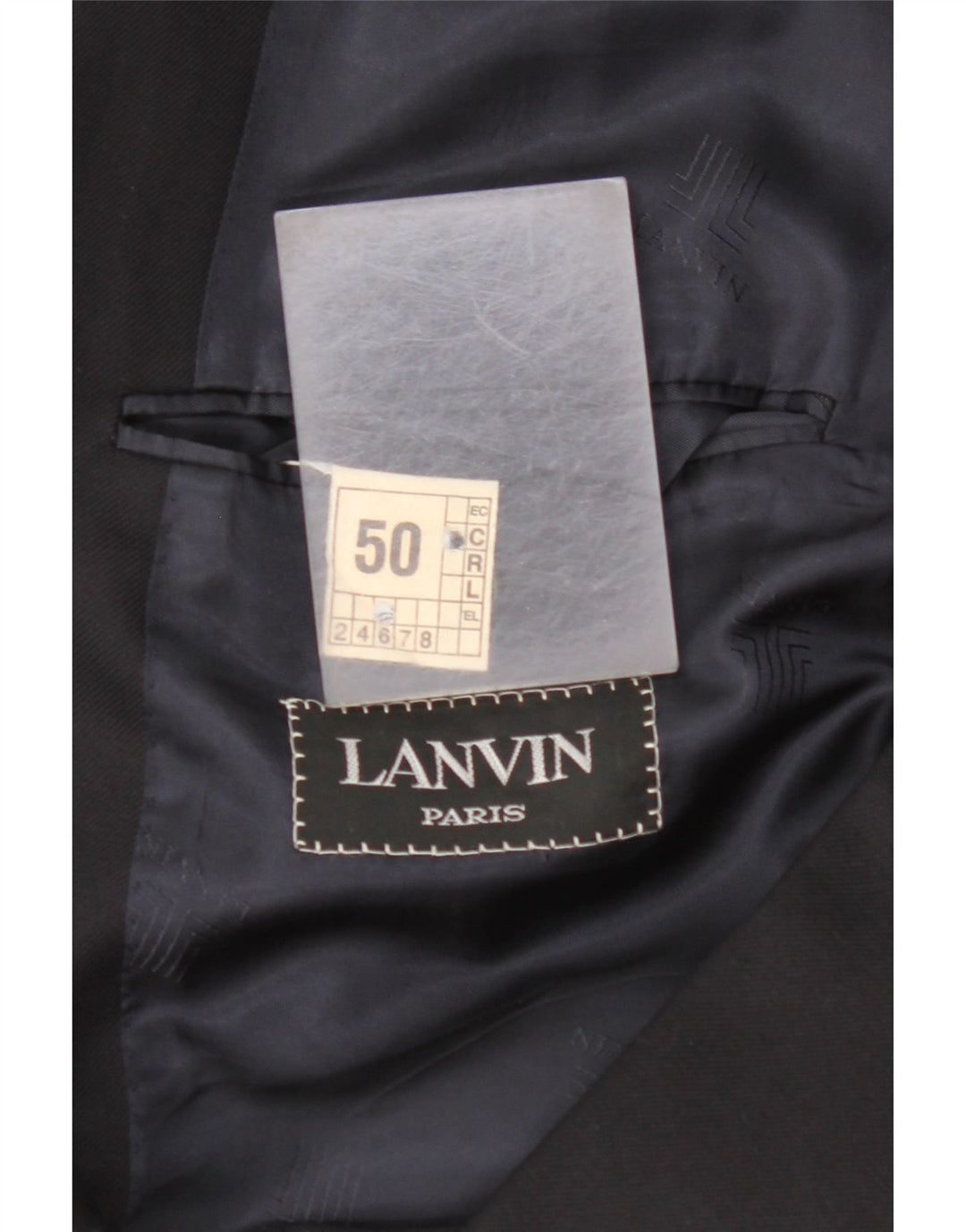 LANVIN Herren-Blazer, zweireihig, EU 50, Größe L, Schwarz, Schurwolle