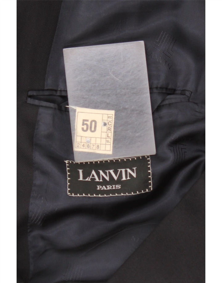 LANVIN Herren-Blazer, zweireihig, EU 50, Größe L, Schwarz, Schurwolle