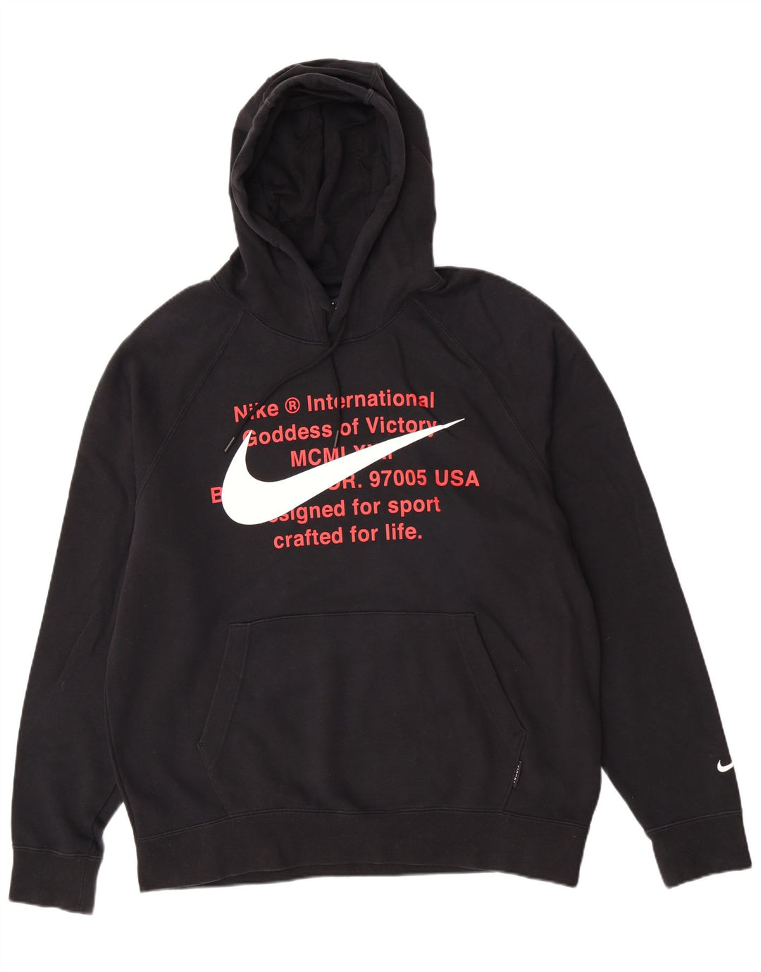 Nike Herren-Kapuzenpullover mit Grafik, reguläre Passform, groß, aus schwarzer Baumwolle