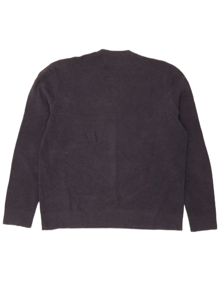 Marks & Spencer Herren-Pullover mit Rundhalsausschnitt, groß, marineblau, Polyester