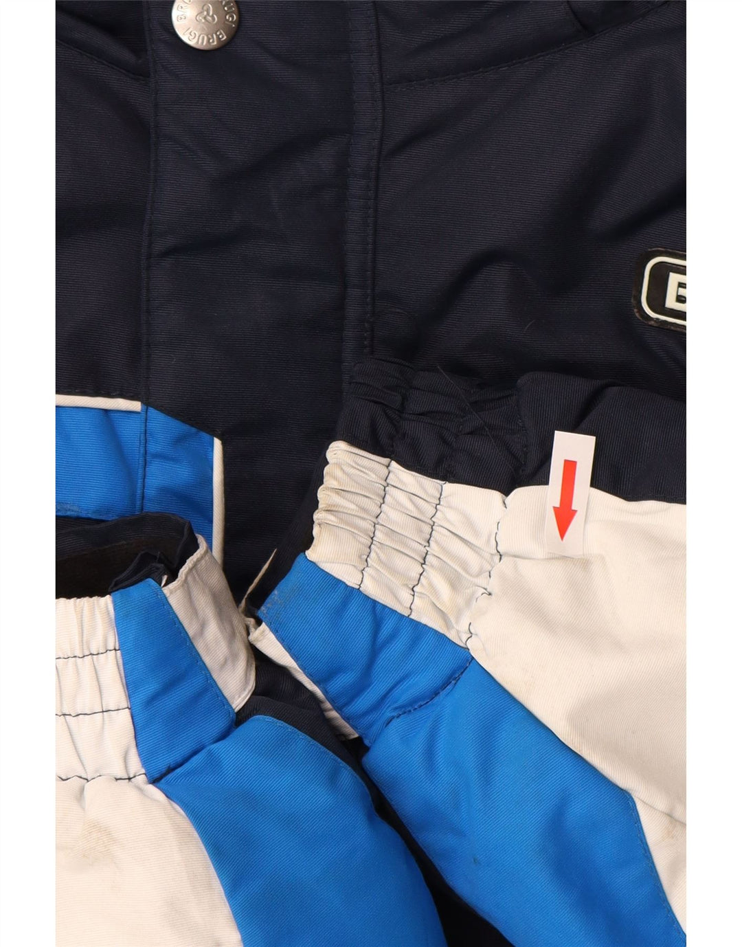 Brugi Herren-Skijacke mit Kapuze, groß, blaues Colourblock-Polyamid