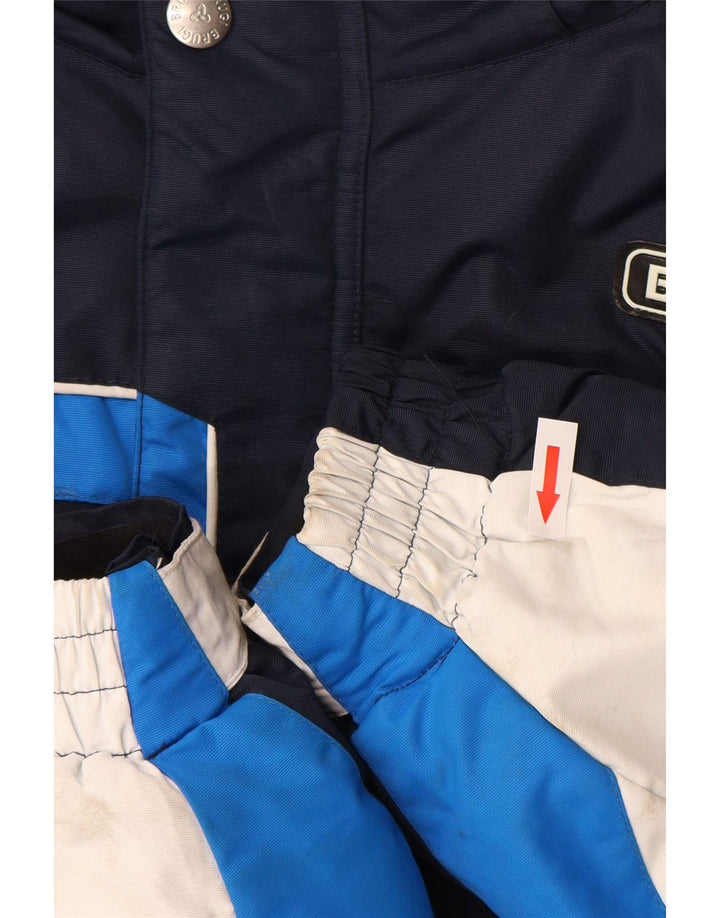 Brugi Herren-Skijacke mit Kapuze, groß, blaues Colourblock-Polyamid