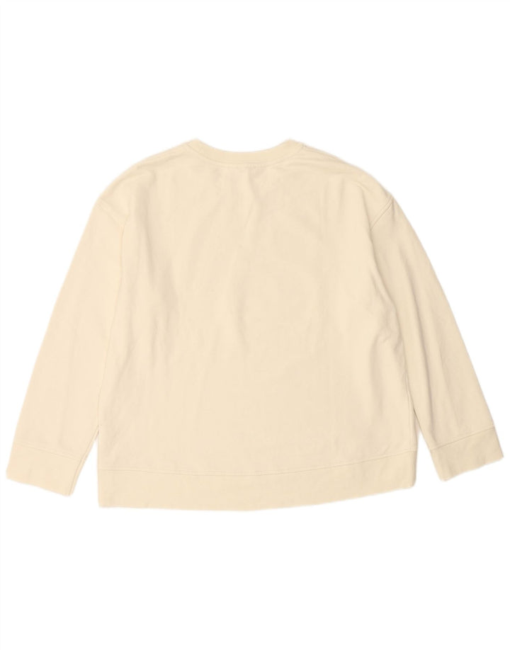 JIGSAW Übergroßer Grafik-Sweatshirtpullover für Damen UK 16 Large Off White