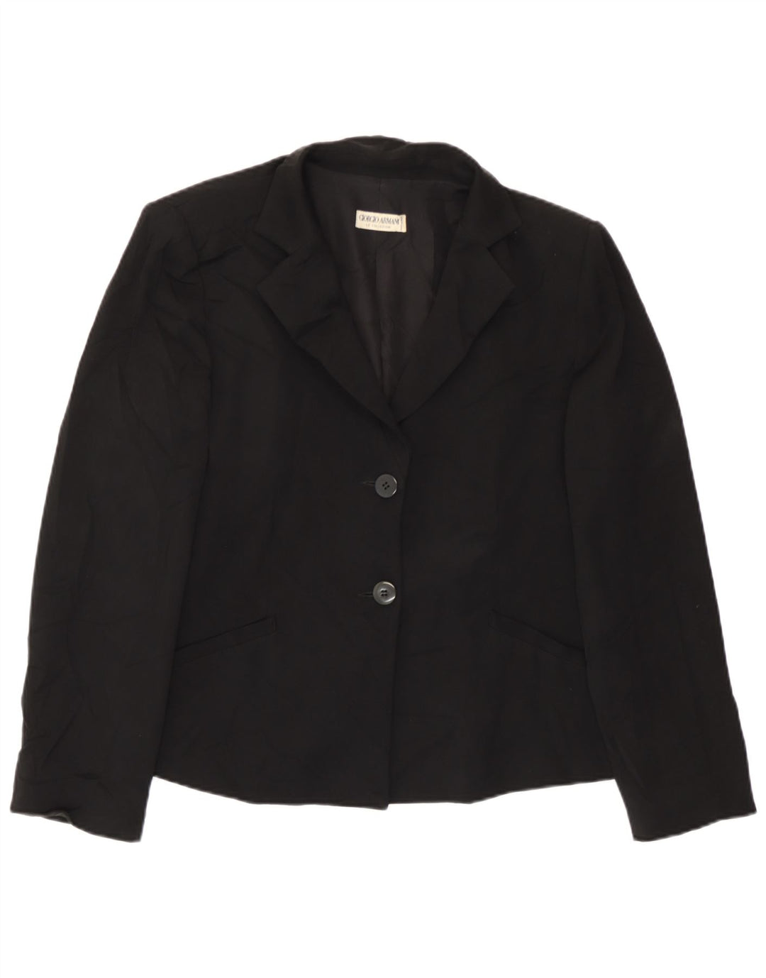 Giorgio Armani Damen 2-Knopf-Blazerjacke UK 14 Mittelschwarz