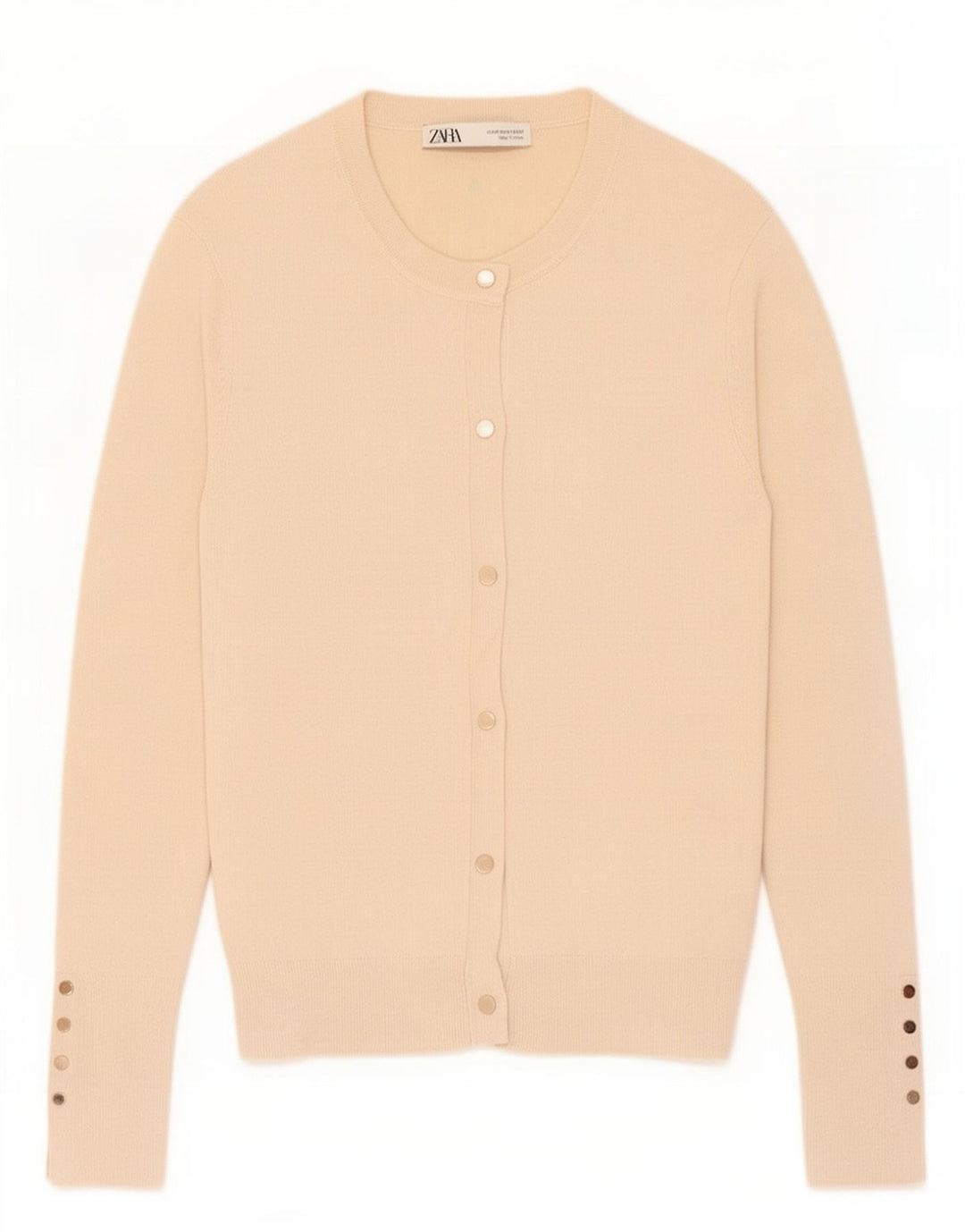 Zara Damen Strickjacke UK 12 Mittelbeige Viskose