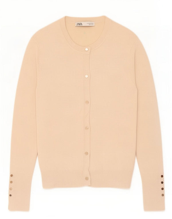 Zara Damen Strickjacke UK 12 Mittelbeige Viskose