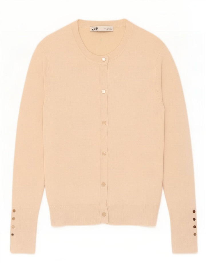 Zara Damen Strickjacke UK 12 Mittelbeige Viskose