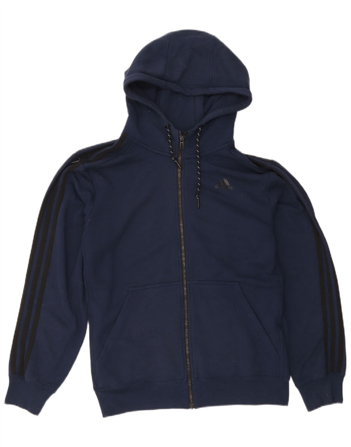 Adidas Herren Climalite Zip Hoodie Pullover Großes Marineblaues Polyester