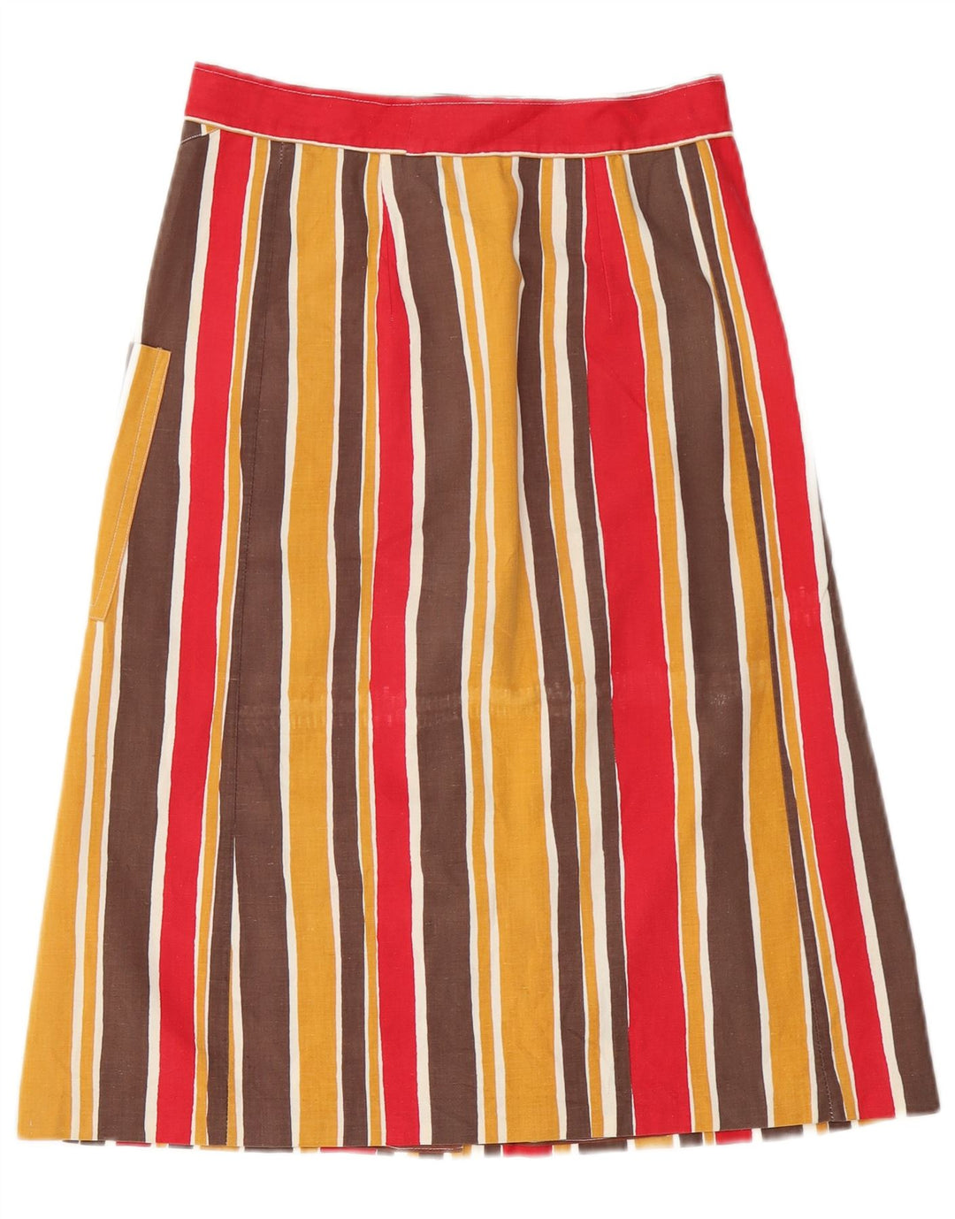 Vintage Damen A-Linie Rock W26 Klein Mehrfarbig gestreift