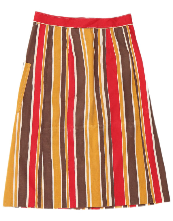 Vintage Damen A-Linie Rock W26 Klein Mehrfarbig gestreift
