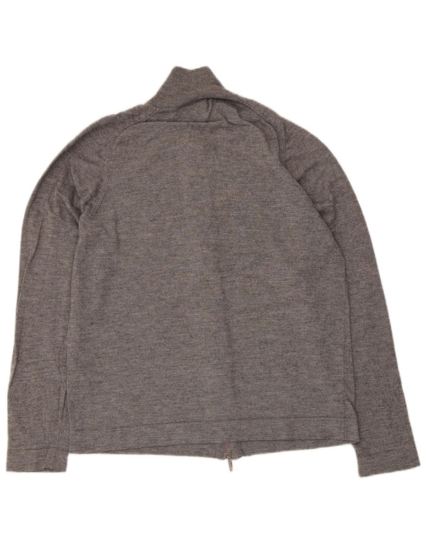 Calvin Klein Damen-Cardigan-Pullover UK 18 XL Grau gefleckte Wolle