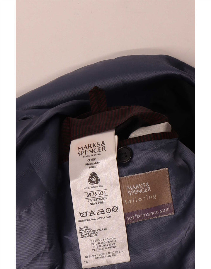 Marks & Spencer Herren-Blazer, zweireihig, Gr. 40, Mittelmarineblau