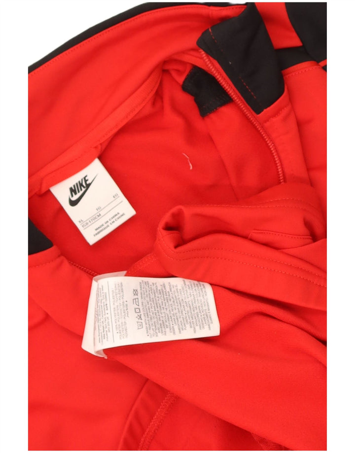 Nike Jungen-Trainingsanzug-Top-Jacke, 13–14 Jahre, XL, rotes Farbblock-Polyester