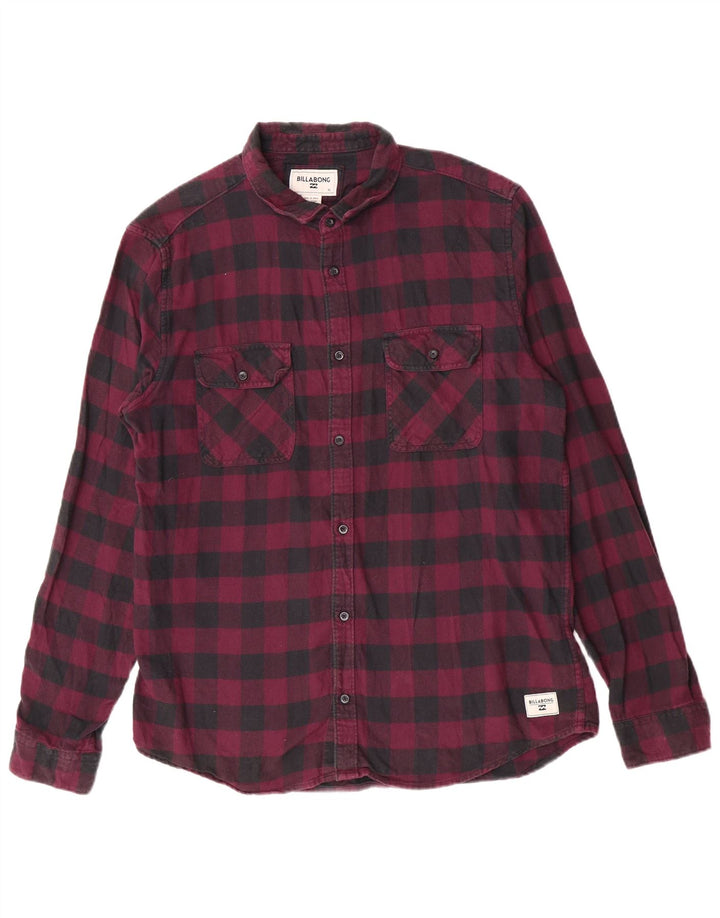 Billabong Herren Flanellhemd XL Maroon Gingham Baumwolle