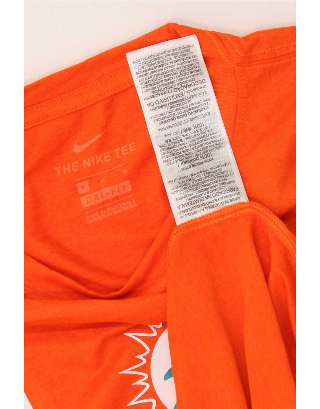Nike Herren Miami Dolphins Grafik-T-Shirt aus mittelorangefarbenem Polyester