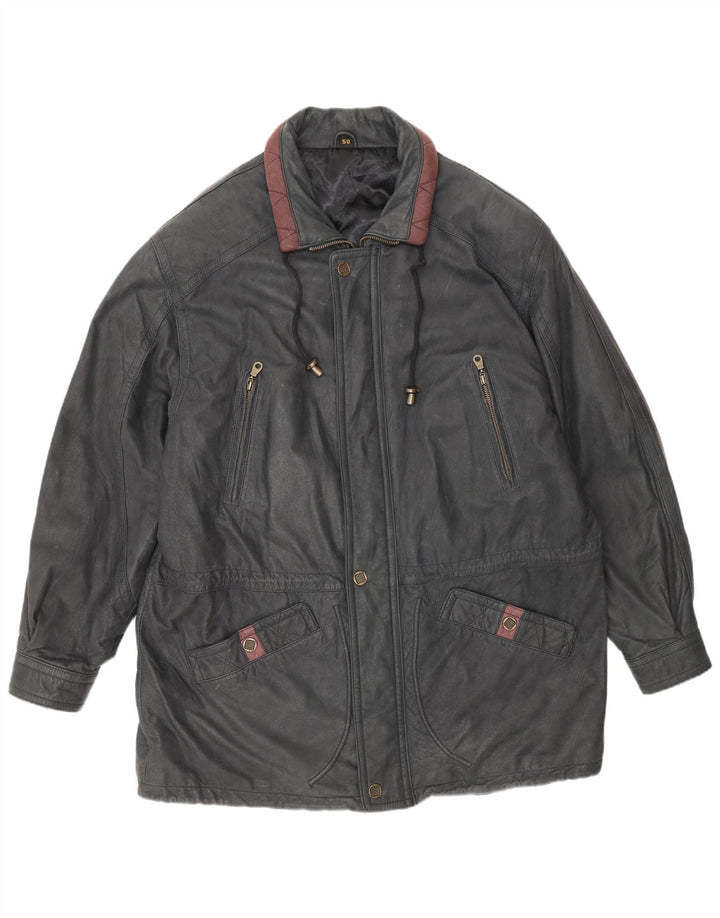 Vintage Herren Lederjacke IT 50 Large Grau