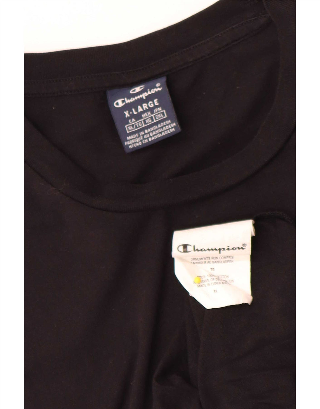 Champion Herren T-Shirt Top XL Schwarz Baumwolle
