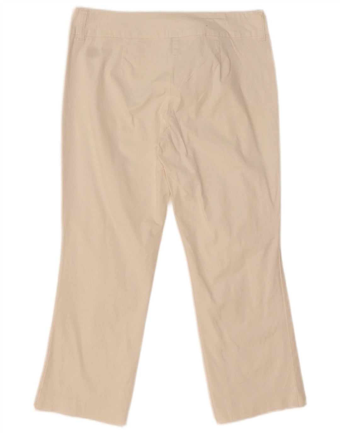Benetton Damen Caprihose IT 44 Medium W31 L22 Weiße Baumwolle