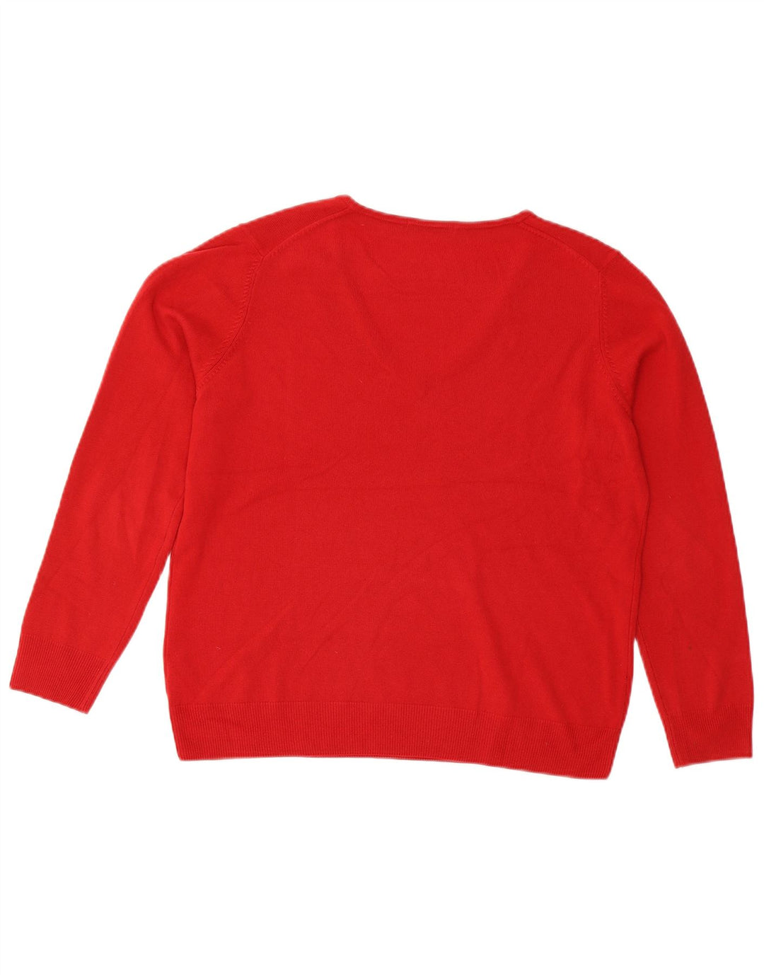 Marks & Spencer Damen Pullover mit V-Ausschnitt, UK 16, Größe L, Rot, Acryl