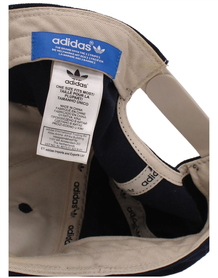 Adidas Herren-Baseballkappe mit Grafik, Einheitsgröße, marineblaues Farbblock-Polyester