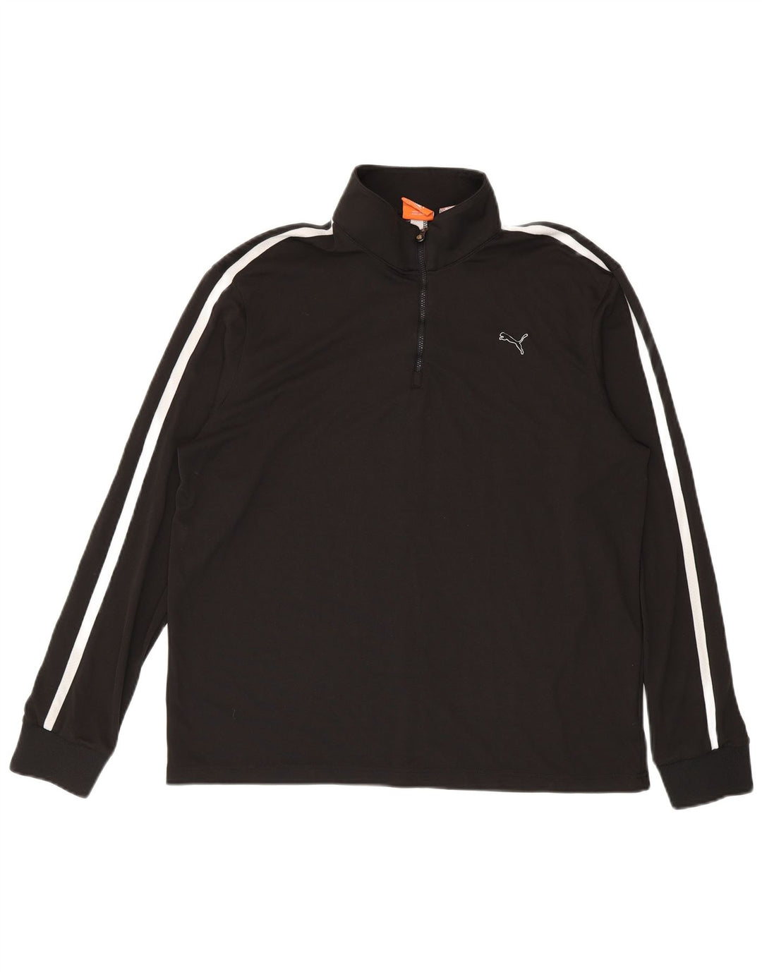 Puma Herren-Trainingsanzug mit Reißverschluss am Hals, großes, schwarzes Polyester