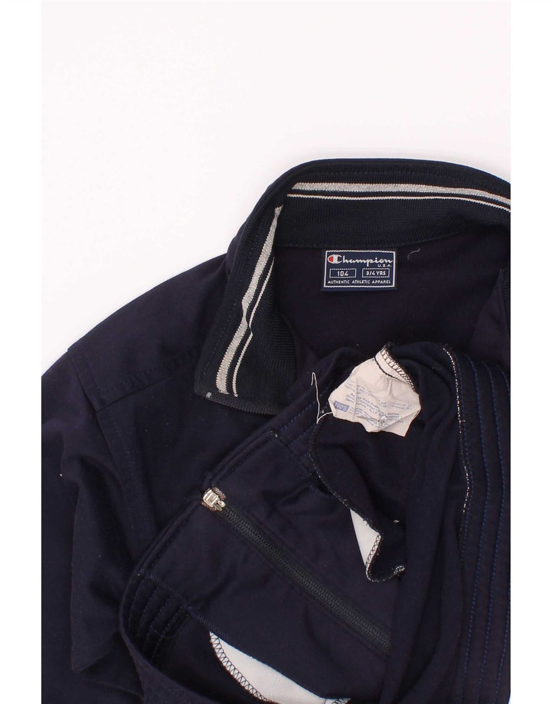 Champion Jungen-Trainingsanzug-Topjacke, 3–4 Jahre, marineblaues Polyester