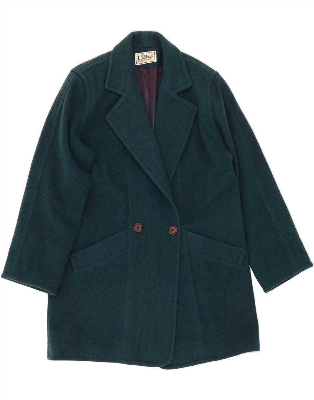 L.L.BEAN Womens Overcoat UK 18 XL Green Vintage L.L.Bean and Second-Hand L.L.Bean from Messina Hembry 