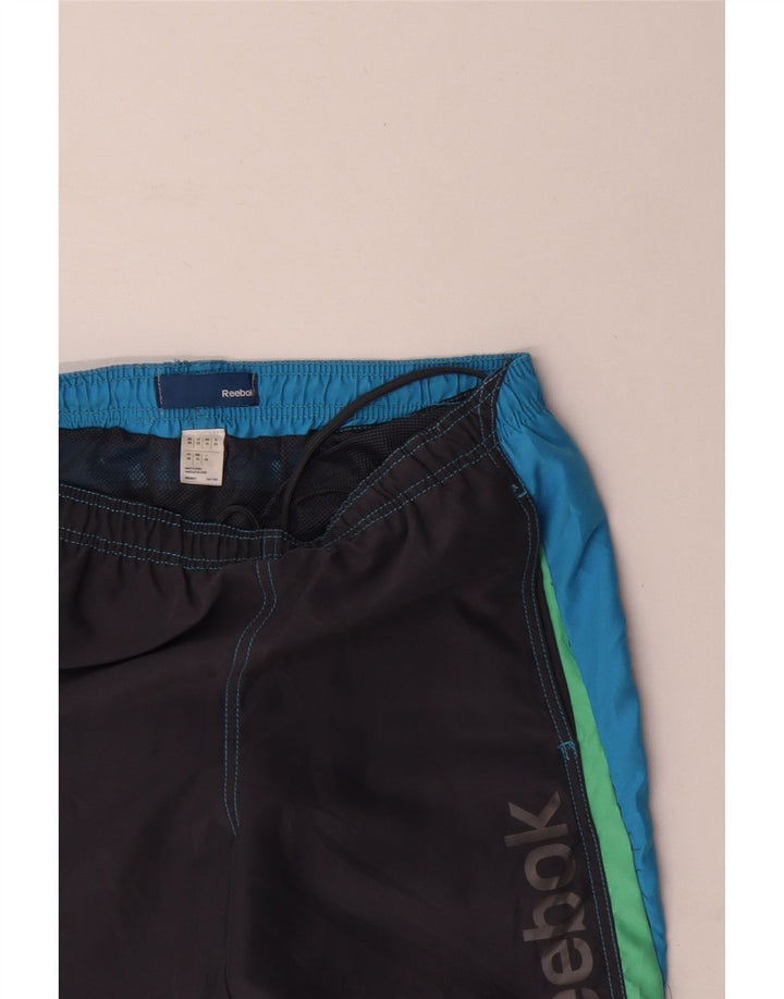 REEBOK Herren-Badeshorts mit Grafik, XS, Grau, Farbblock