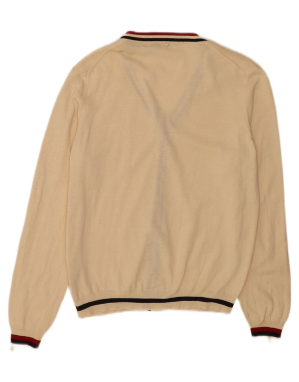 Zara Herren Strickjacke XL Beige gestreift Acryl