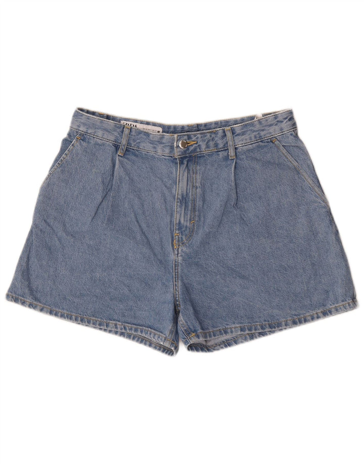 Zara Damen Jeansshorts Medium W30 Blaue Baumwolle