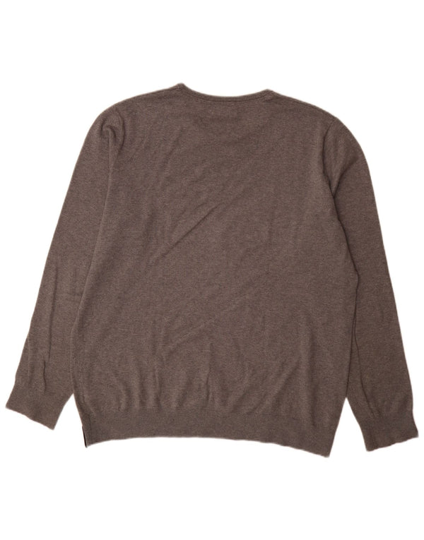 Calvin Klein Jeans Herren-Pullover mit Rundhalsausschnitt, 2XL, graue Baumwolle, klassisch