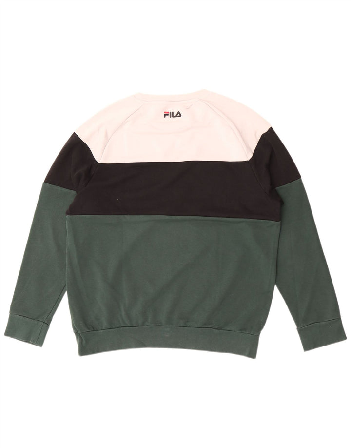 Fila Herren-Sweatshirt mit Grafik, XL, Grün, Farbblock