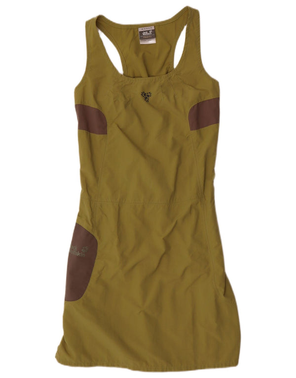 Jack Wolfskin Damen T-Shirt-Kleid UK 8/10 Small Khaki Polyamid