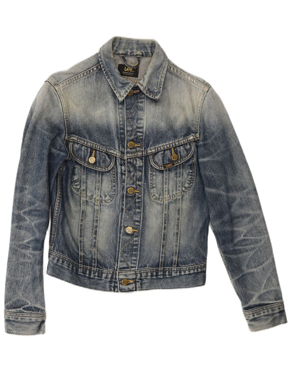 Lee Damen Rider Jeansjacke UK 12 Mittelblaue Baumwolle