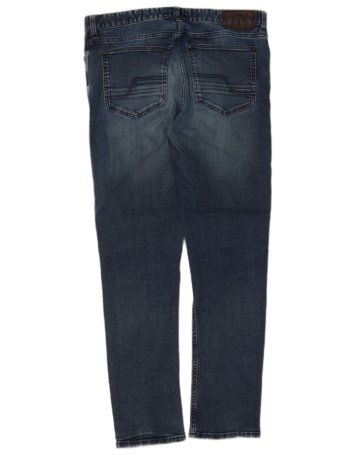 Fat Face Herren Straight Slim Jeans W32 L28 Blaue Baumwolle