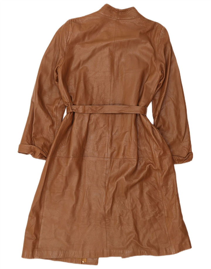 Vintage Damen Übergroßer Ledermantel IT 40 Small Brown