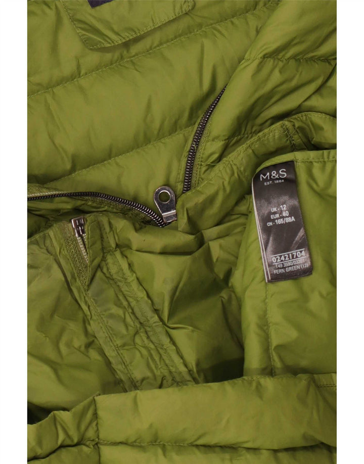Marks & Spencer Damen Wattierte Jacke UK 12 Mittelgrünes Polyamid