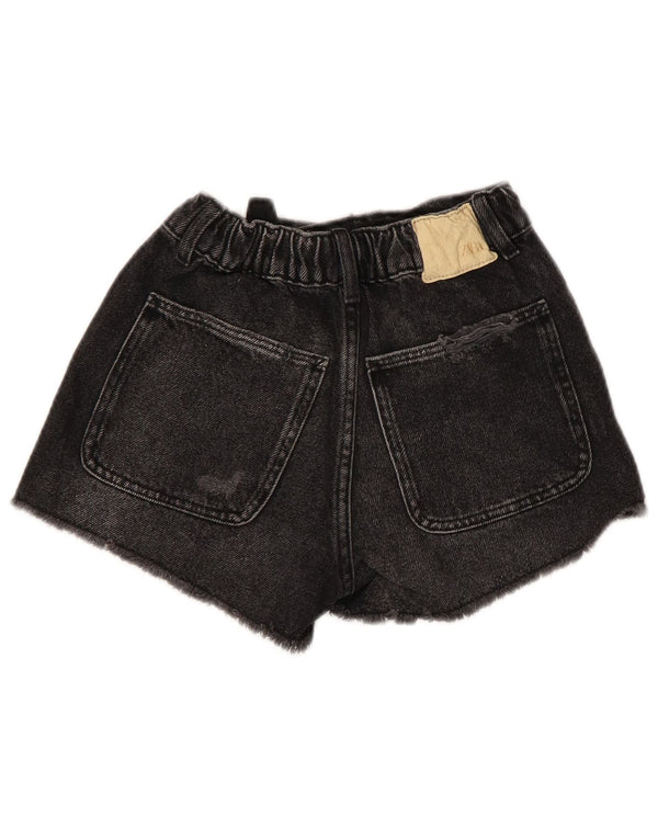 Zara Distressed Denim-Shorts für Mädchen, 9–10 Jahre, W24, schwarze Baumwolle