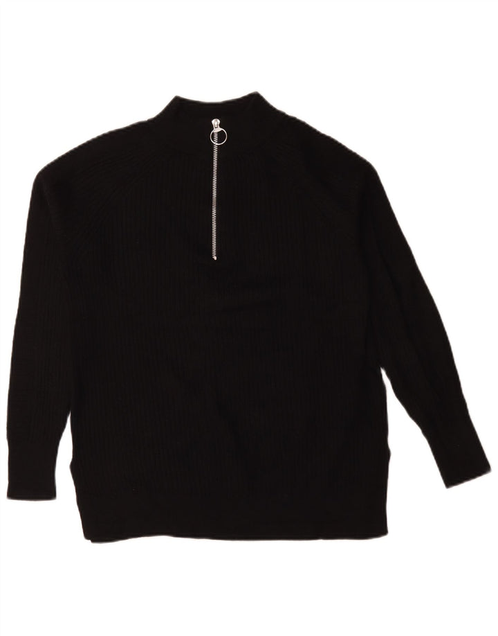 Marks & Spencer Damen-Pullover, übergroß, mit Reißverschluss, Gr. 6, XS, Schwarz
