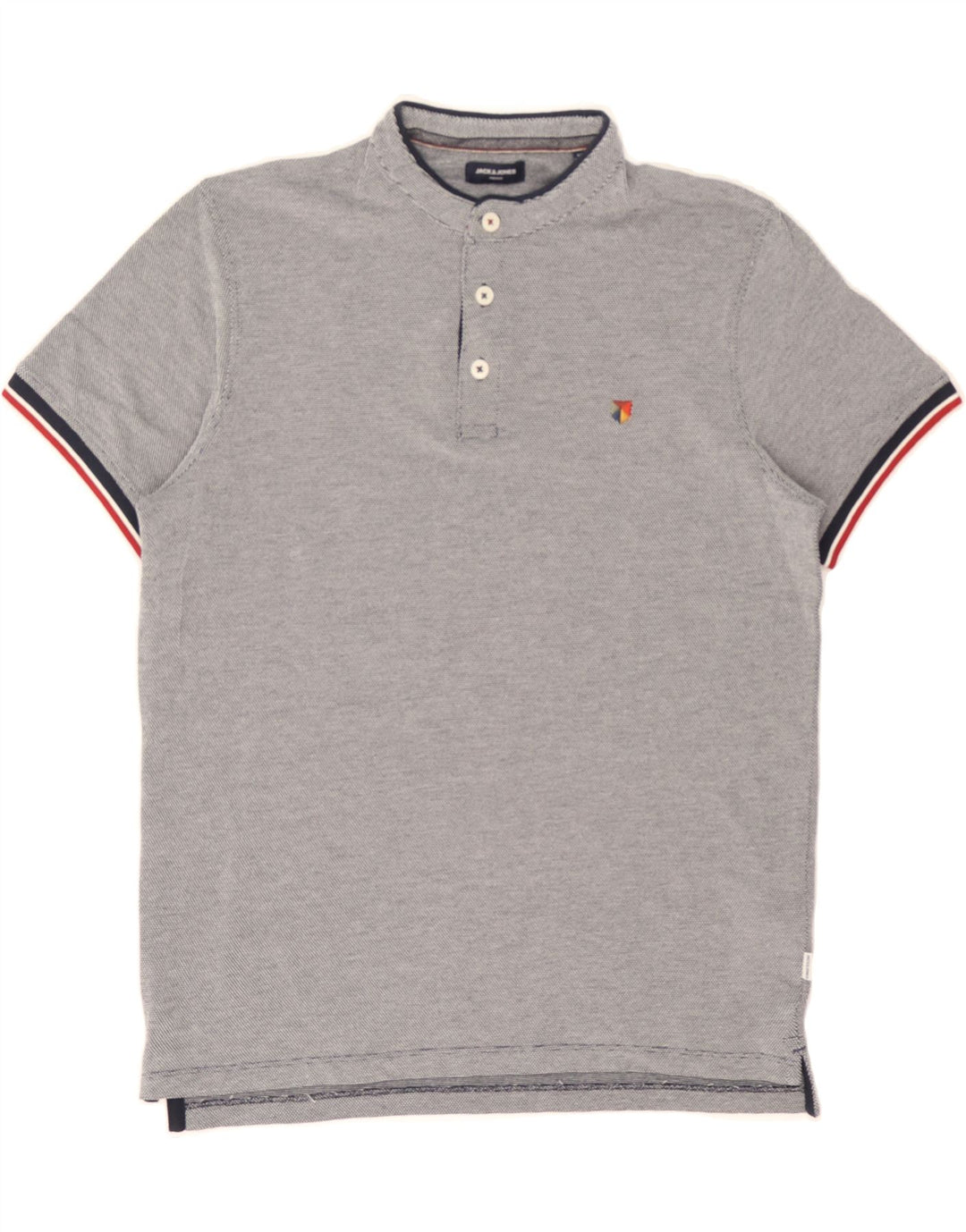 JACK & JONES Mens Polo Shirt Medium Grey Spotted Cotton Vintage Jack & Jones and Second-Hand Jack & Jones from Messina Hembry 