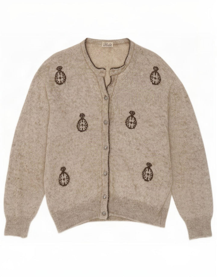 Berluti Damen-Cardigan mit Grafik, IT 44, Größe L, Beige