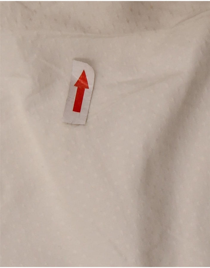 EDDIE BAUER Damen Hemdbluse UK 10 Small Weiß geflecktes Nylon