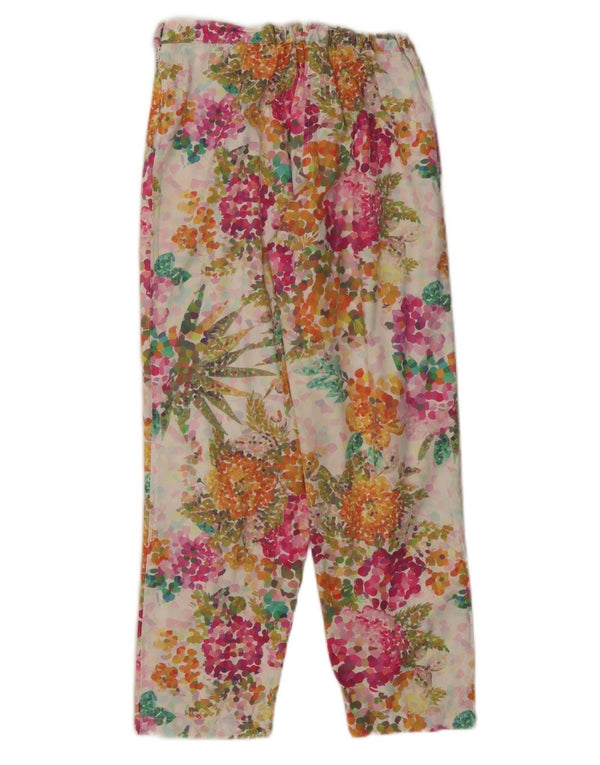 Vintage Damen gerade Freizeithose W32 L27 mehrfarbig geblümt