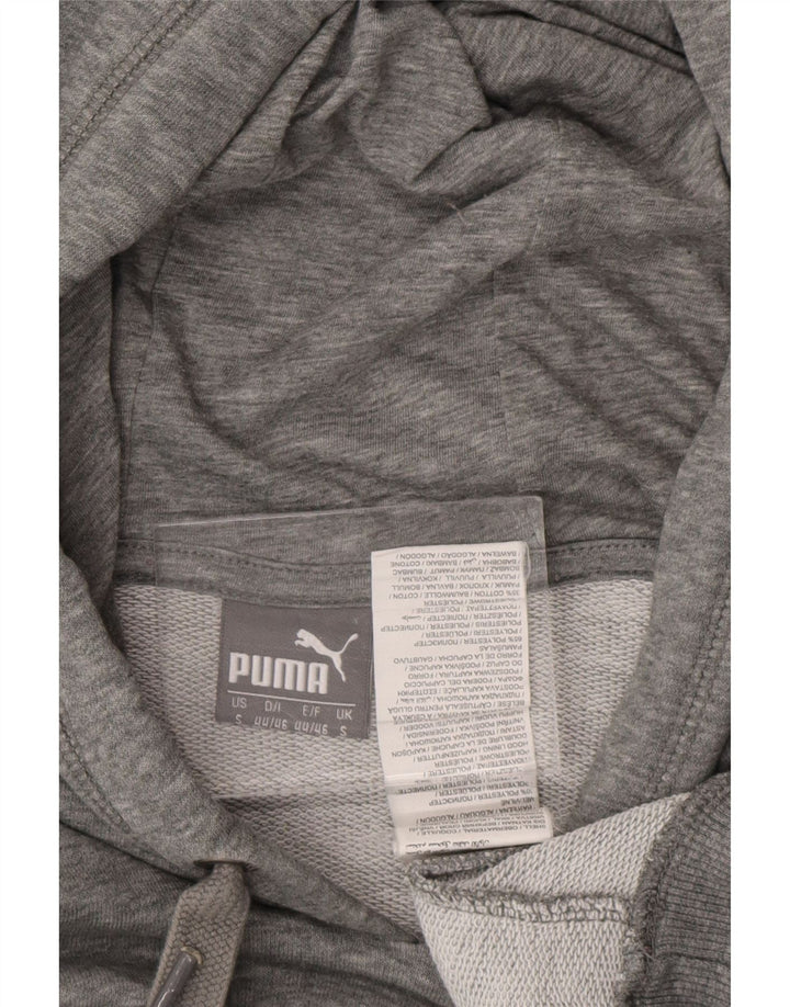 PUMA Herren-Kapuzenpullover mit Grafik, klein, grau geflecktes Polyester