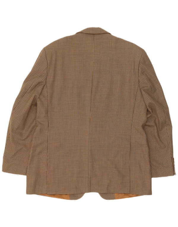 Marks & Spencer Herren-Blazer, lang, mit 2 Knöpfen, UK 44, XL, beige Hahnentrittmuster