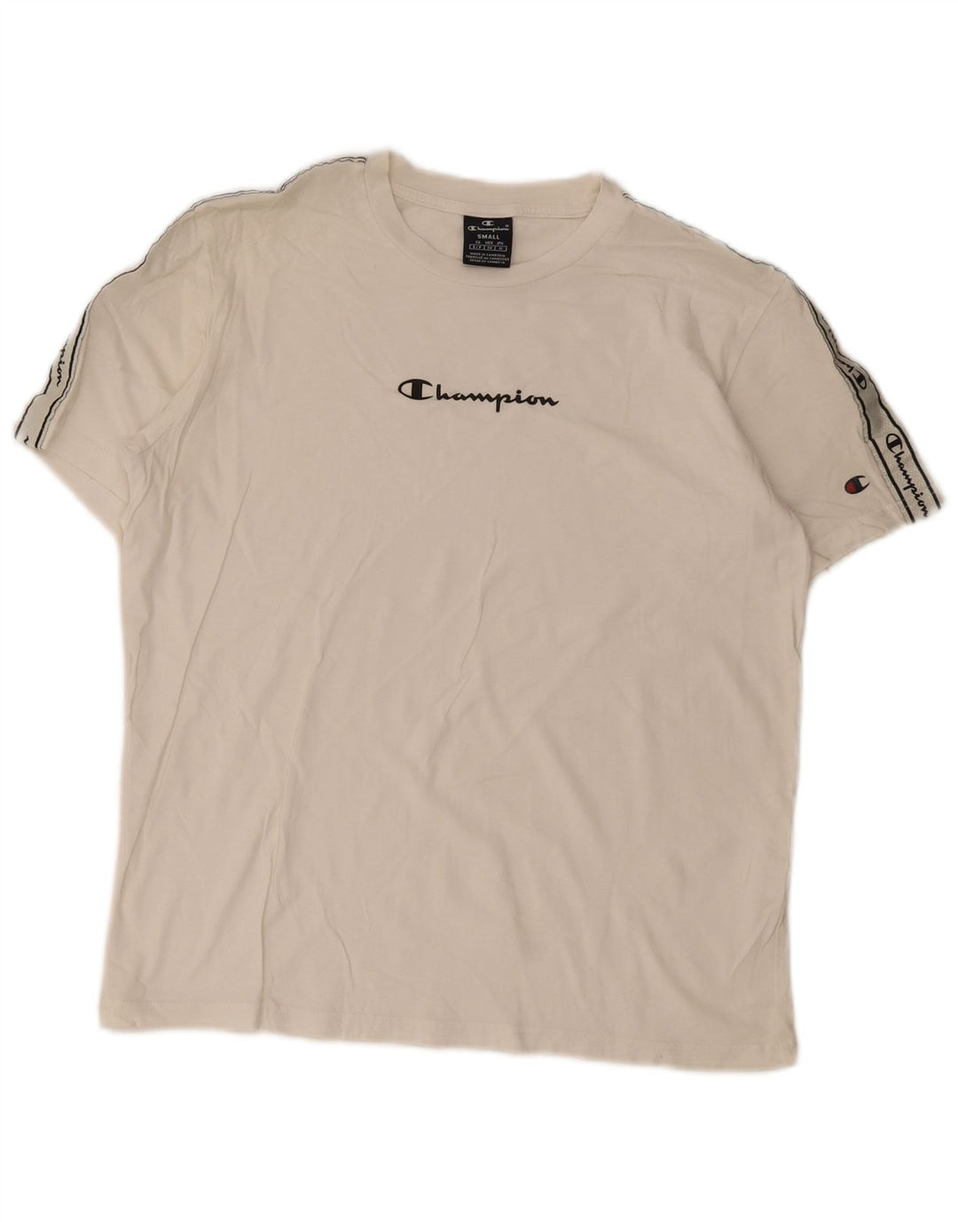 Champion Herren-T-Shirt mit Grafik, Größe S, Weiß, Farbblock
